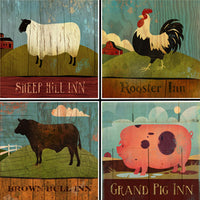 Rustic Farm Taverns Coaster Set - 42108CS