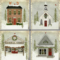 Winter Houses Coaster Set - 42122CS