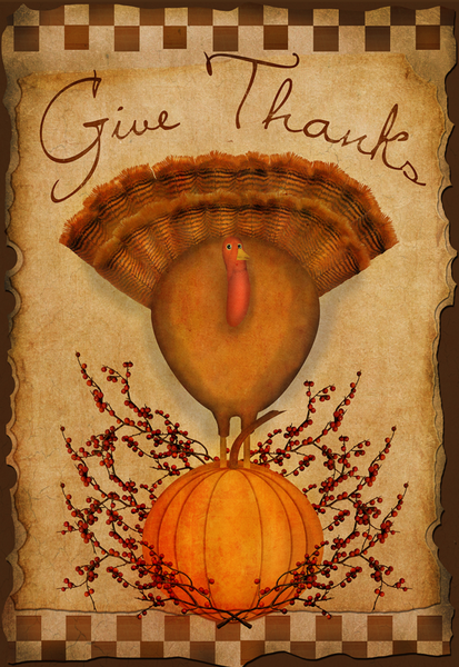 Turkey On Pumpkin - 4455