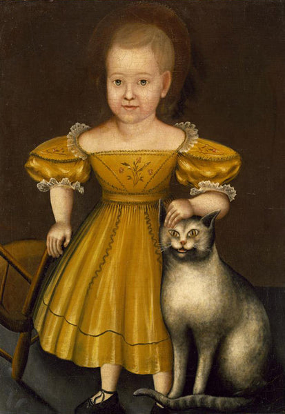 Boy In Yellow Dress With Cat - 4609