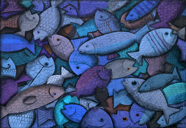 Blue Pile Of Fish - 7350