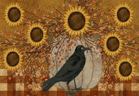 Crow Pumpkin Sunflowers - 7815
