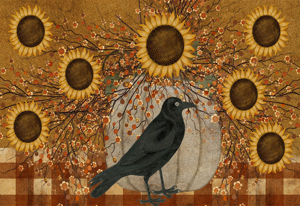 Crow Pumpkin Sunflowers - 7815