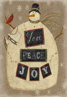 Snowman Love Peace Joy - 7822