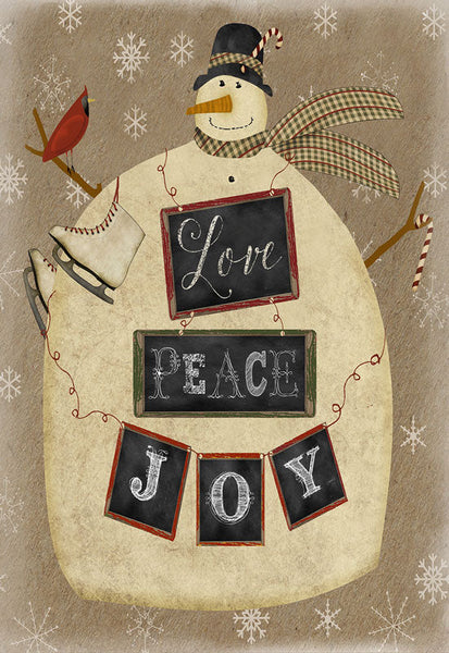 Snowman Love Peace Joy - 7822