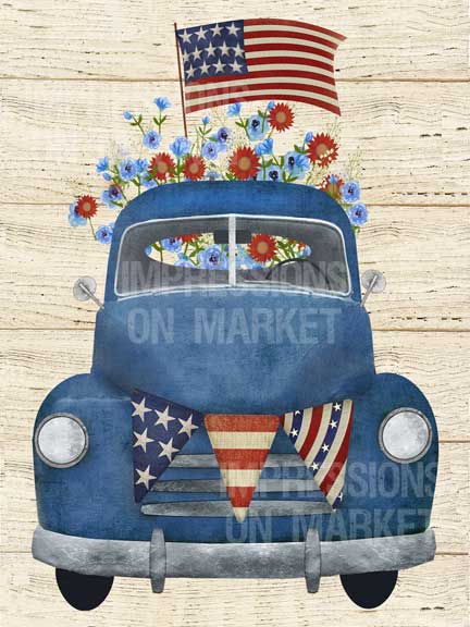 Patriotic Blue Truck - 7943